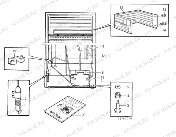 Взрыв-схема холодильника Electrolux KS4070 - Схема узла C10 Cold, users manual